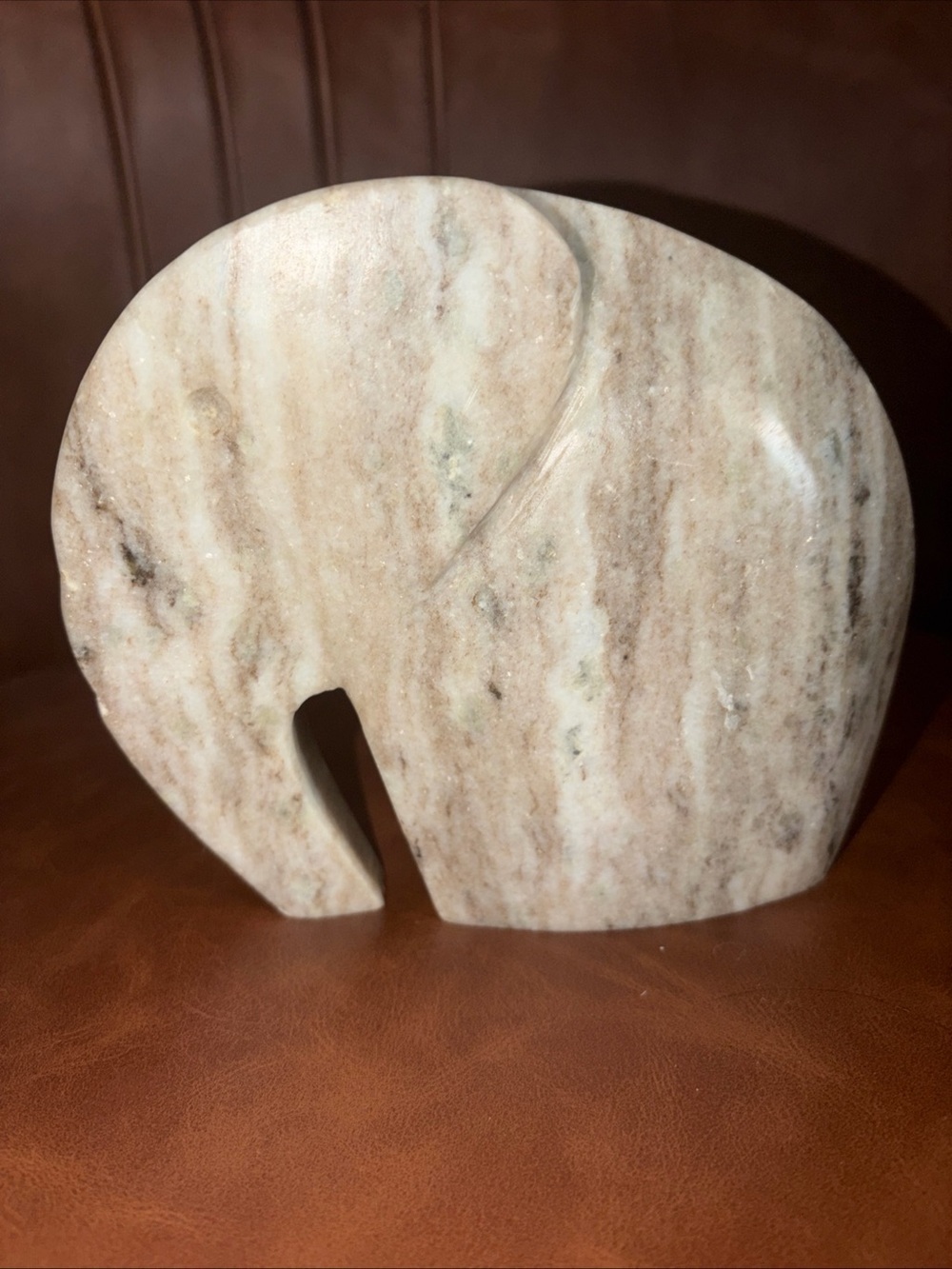 Carved Marble Elephant Minimalist Decor Animal Figurine